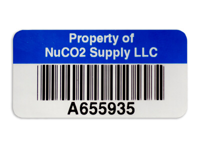 asset property tag blue