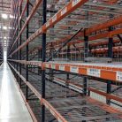 Newly labeled warehouse racking in aisle