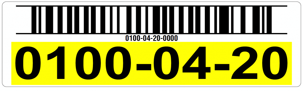 Yellow warehouse rack label