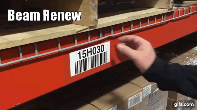 beam renew warehouse label cover up