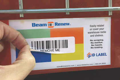 Beam Renew warehouse label cover-up solution