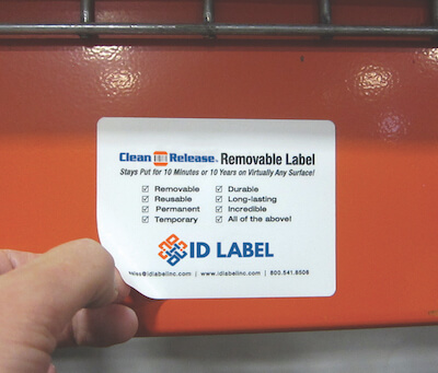 Clean Release removable warehouse label