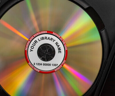 library dvd with barcode tracking label
