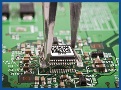 pcb microchip with barcode label