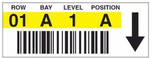 Warehouse rack location label