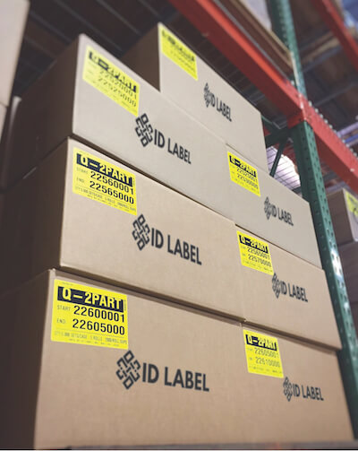 Preprinted LPN pallet label inventory