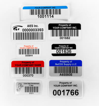 Barcoded asset tags