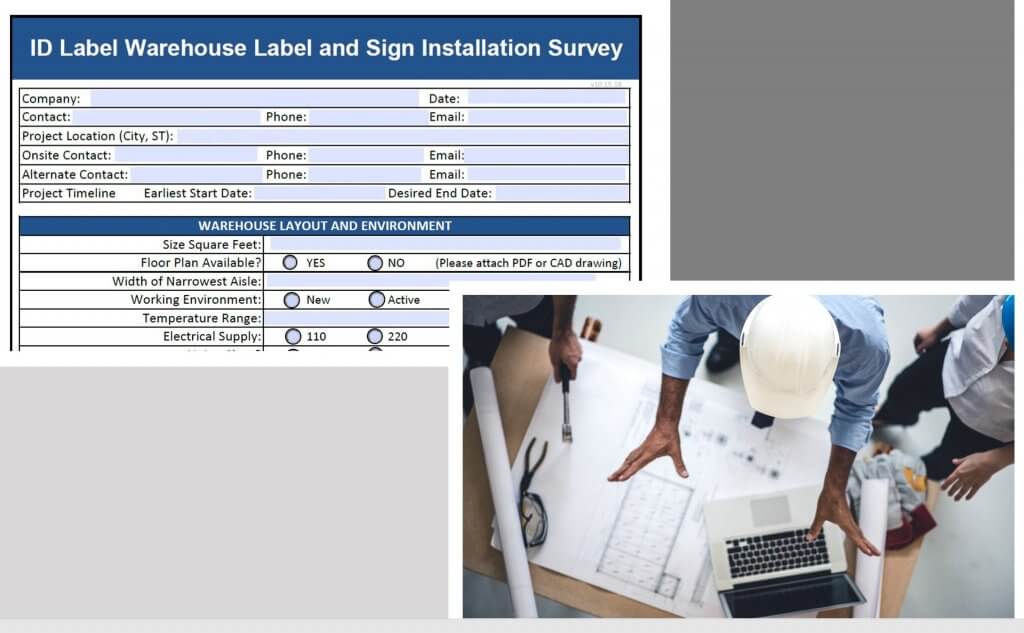 Warehouse installation survey and people meeting