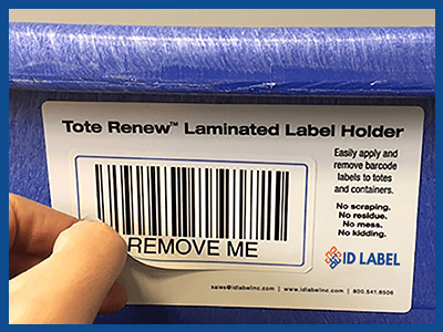 removable warehouse tote label