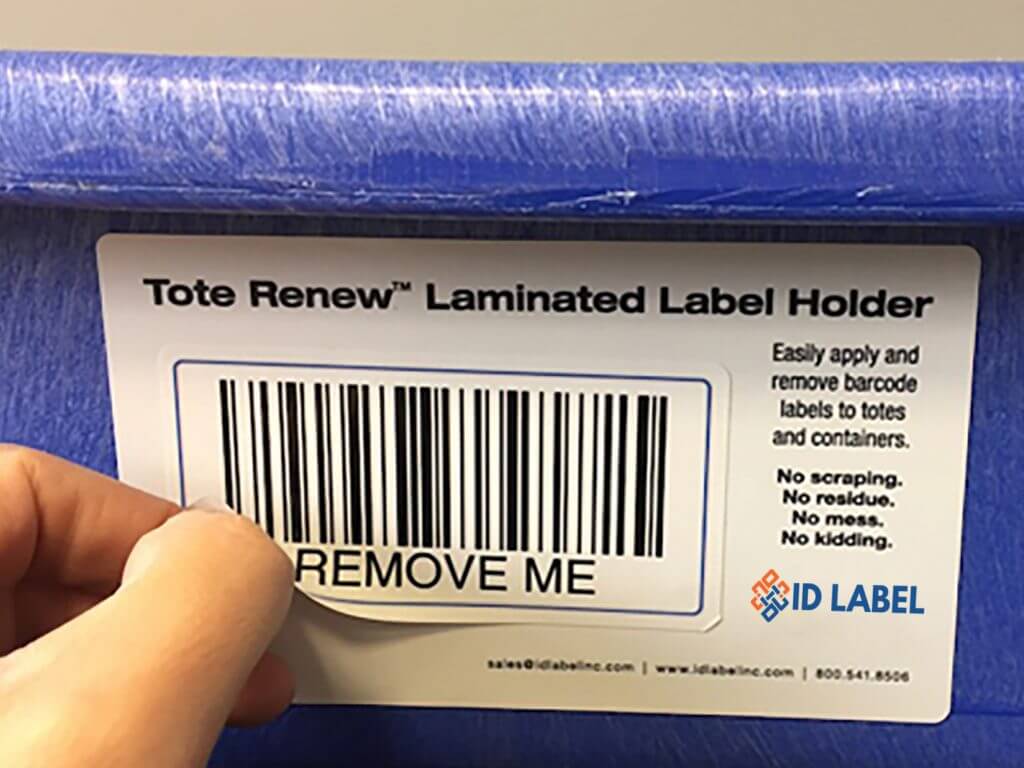 removable warehouse tote label