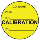 yellow circular calibration label