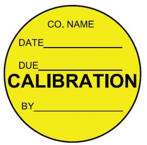 yellow calibration label