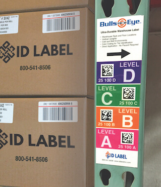 vertical 2D warehouse rack label