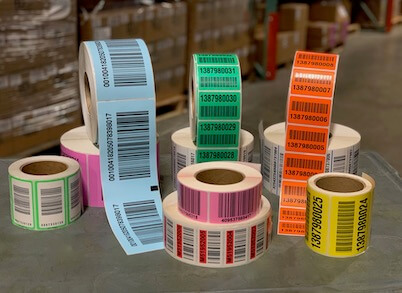 Warehouse LPN labels in multiple colors