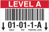 Warehouse barcode rack label