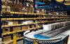 warehouse flow racking with conveyor and totes