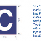 10 x 12 blue aisle marker