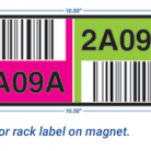 10 x 3 two-color rack label on magnet