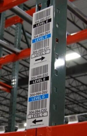 Vertical magnet-backed warehouse totem label