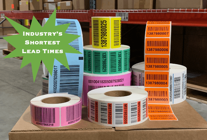 Preprinted warehouse LPN barcode labels